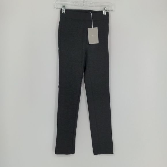 Everlane Women's The Stretch Ponte Crop Pant Size 00 Dark‎ Grey Zip Side - Picture 1 of 12